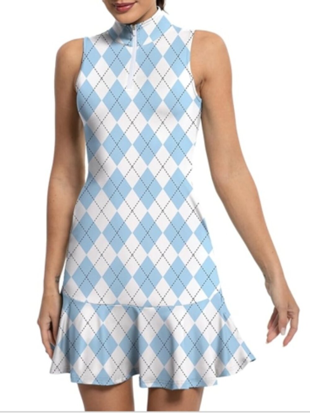 Tennis /Golf Athletic Argyle dress with shorts with pockets